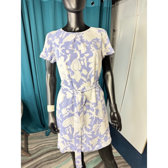Banana Republic XS Dress Paisley Print Tie Waist Short Sleeve Casual - Picture 1 of 7